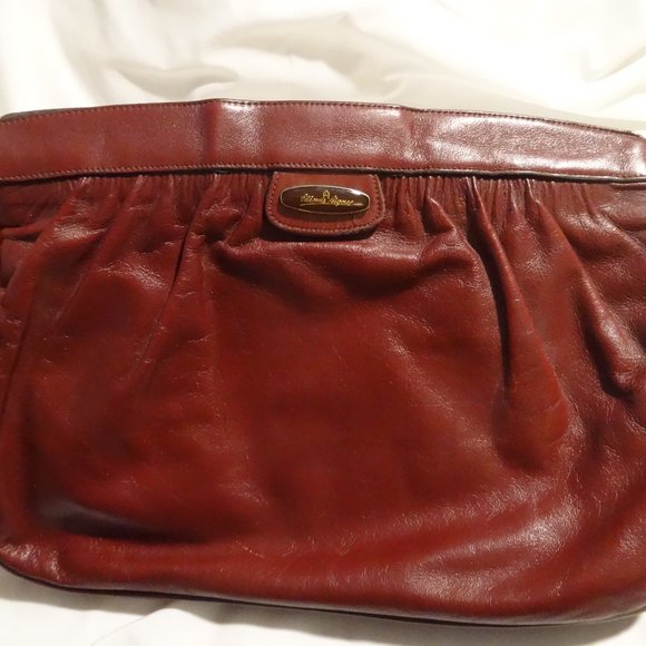 Vintage Etienne Aigner Handmade Oxblood Red Leather Shoulder Handbag PURSE 70s - Picture 3 of 7